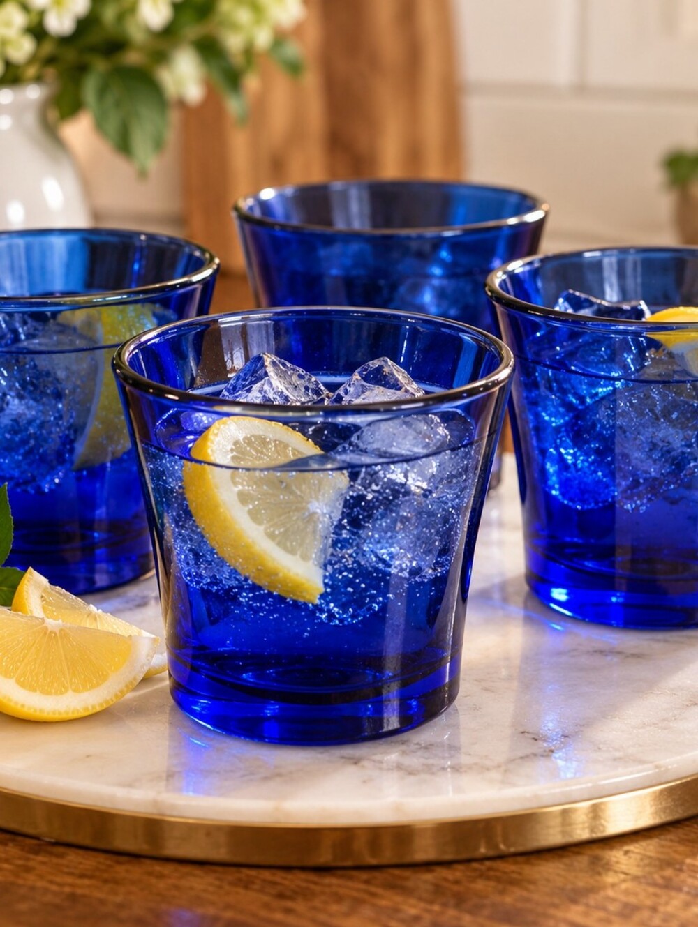 Vintage Libbey Cobalt Blue On the Rocks / Lowball Glasses – Set of 4
